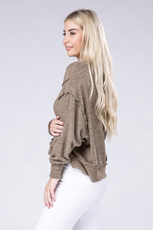 Brushed Melange Hacci Oversized Sweater-SHIPS DIRECTLY TO YOU!