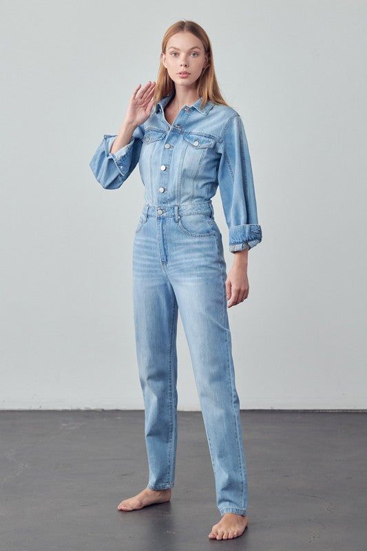Jessi Denim Jumpsuit-SHIPS DIRECTLY TO YOU!