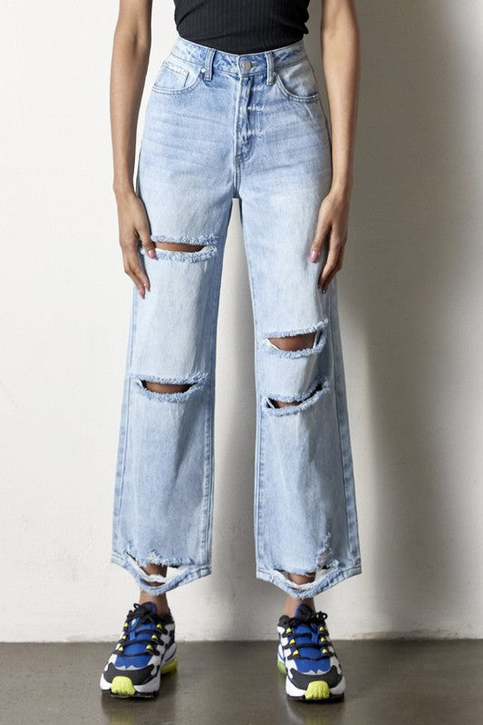 Destroyed Straight Jeans-SHIPS DIRECTLY TO YOU!