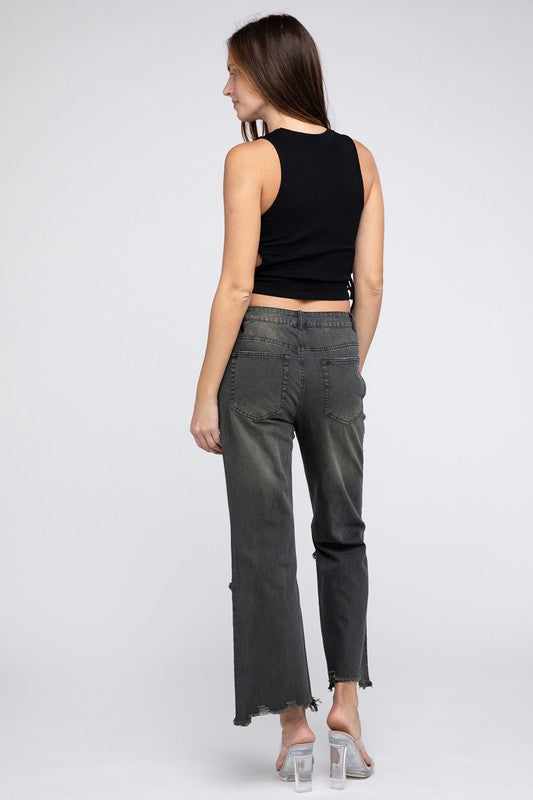 Distressed Vintage Washed Wide Leg Pants-SHIPS DIRECTLY TO YOU!