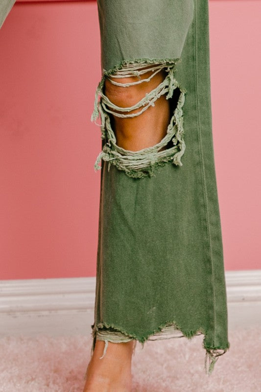 Distressed Vintage Washed Wide Leg Pants-SHIPS DIRECTLY TO YOU!