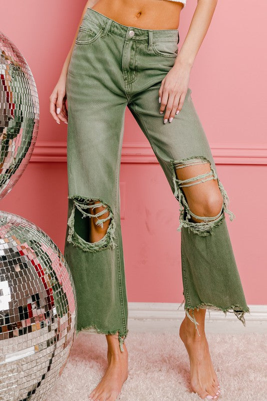 Distressed Vintage Washed Wide Leg Pants-SHIPS DIRECTLY TO YOU!