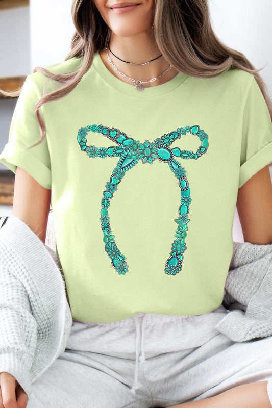 Turquoise Bow Tee-SHIPS DIRECTLY TO YOU!
