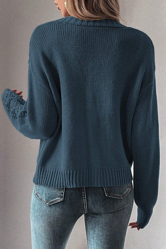 Open Knit Drop Shoulder Cardigan-SHIPS DIRECTLY TO YOU!