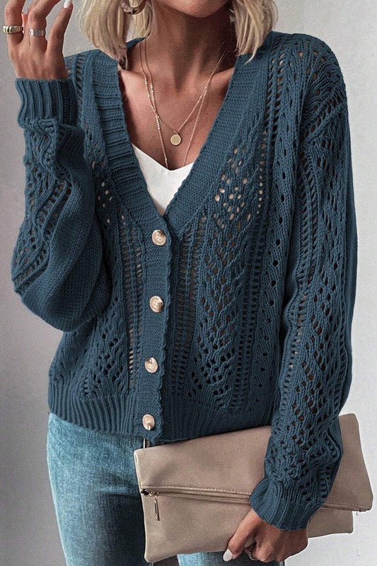 Open Knit Drop Shoulder Cardigan-SHIPS DIRECTLY TO YOU!