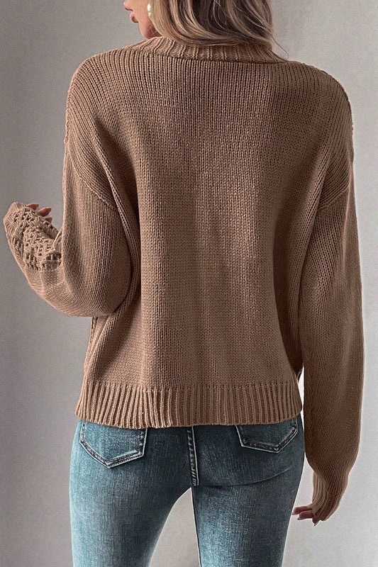 Open Knit Drop Shoulder Cardigan-SHIPS DIRECTLY TO YOU!