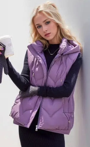 Puffer Vest with Hoodie-SHIPS DIRECTLY TO YOU!