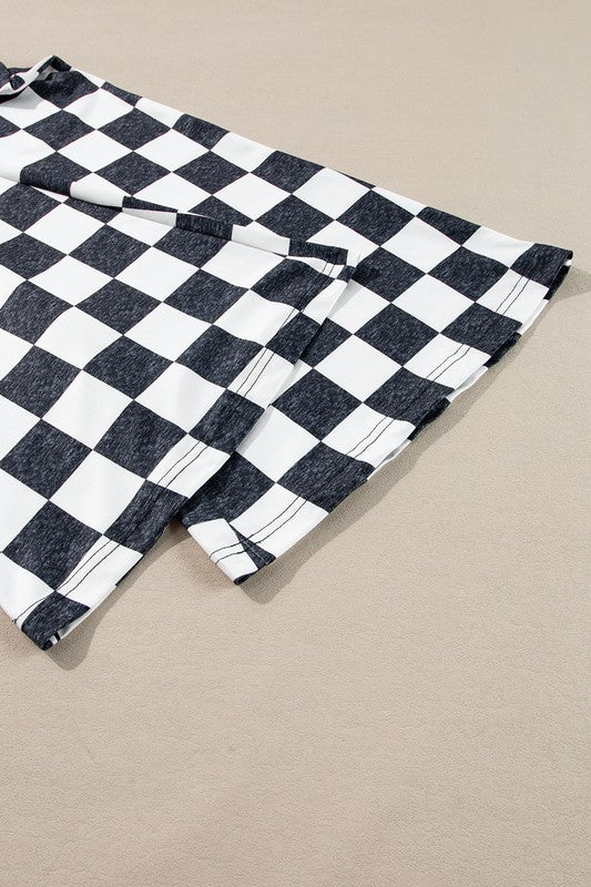 Checkered High Rise Flared Pants-SHIPS DIRECTLY TO YOU!