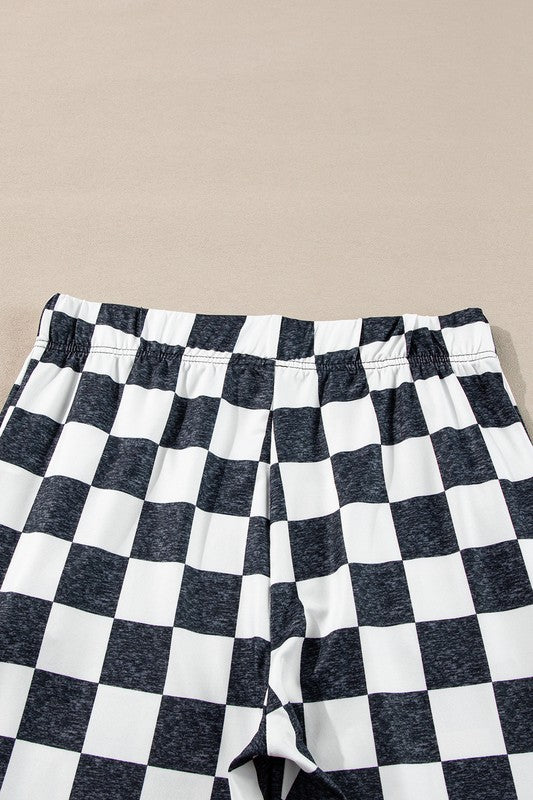 Checkered High Rise Flared Pants-SHIPS DIRECTLY TO YOU!