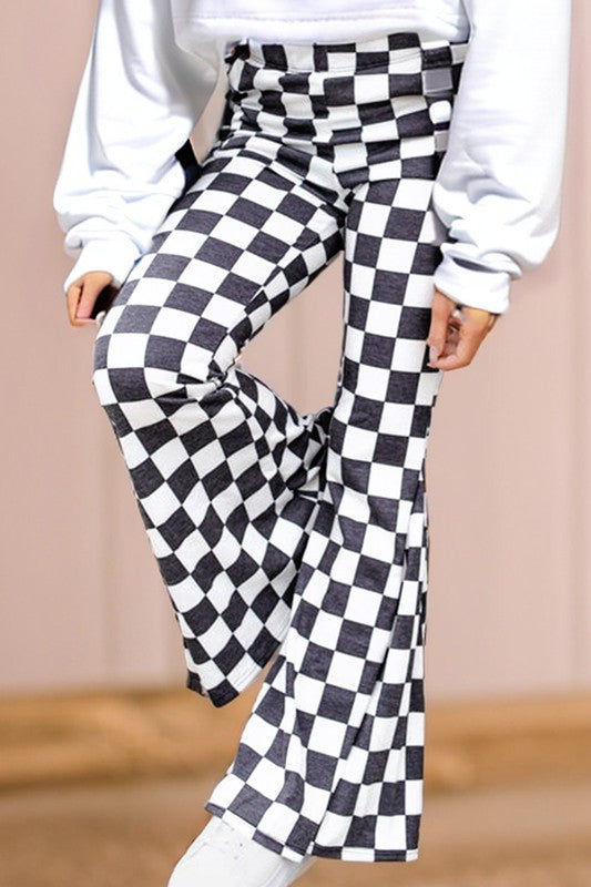 Checkered High Rise Flared Pants-SHIPS DIRECTLY TO YOU!