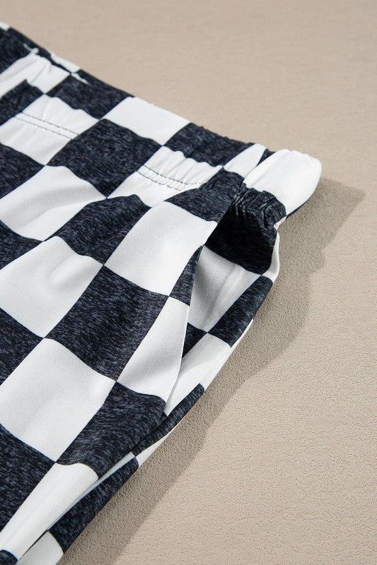 Checkered High Rise Flared Pants-SHIPS DIRECTLY TO YOU!