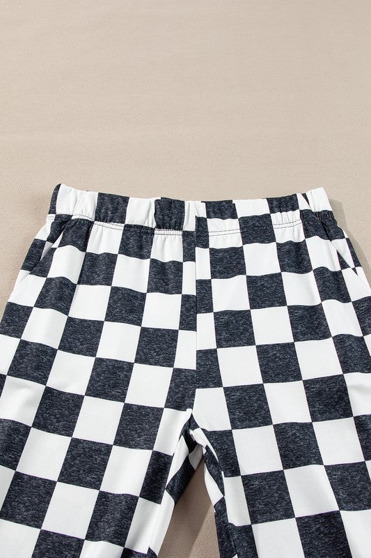 Checkered High Rise Flared Pants-SHIPS DIRECTLY TO YOU!
