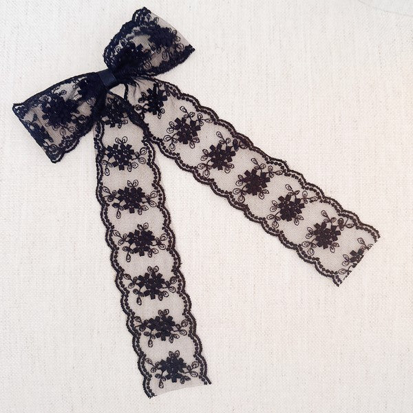 French Lace Sheer Bow Hair Clip-SHIPS DIRECTLY TO YOU!