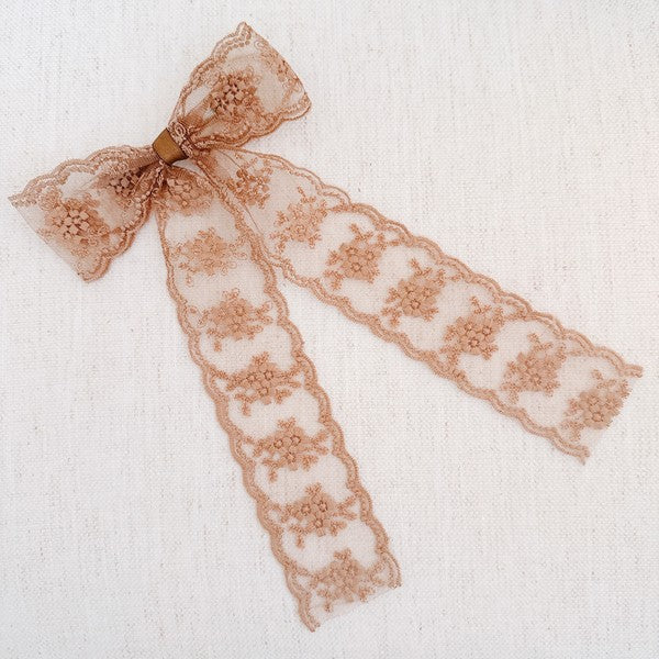 French Lace Sheer Bow Hair Clip-SHIPS DIRECTLY TO YOU!