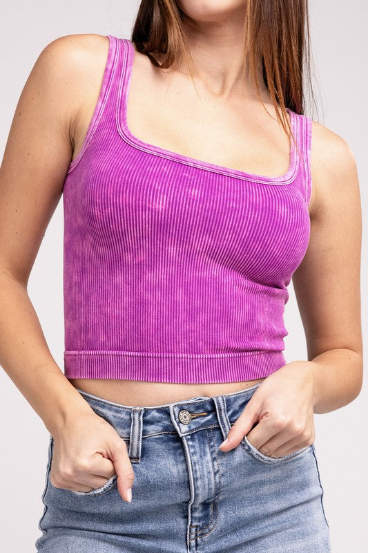 2 Way Neckline Cropped Tank-SHIPS DIRECTLY TO YOU!