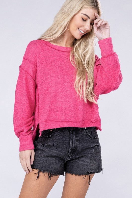 Brushed Melange Hacci Oversized Sweater-SHIPS DIRECTLY TO YOU!