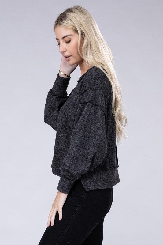 Brushed Melange Hacci Oversized Sweater-SHIPS DIRECTLY TO YOU!