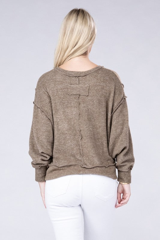 Brushed Melange Hacci Oversized Sweater-SHIPS DIRECTLY TO YOU!