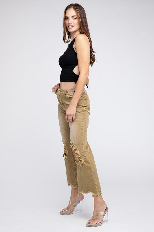 Distressed Vintage Washed Wide Leg Pants-SHIPS DIRECTLY TO YOU!