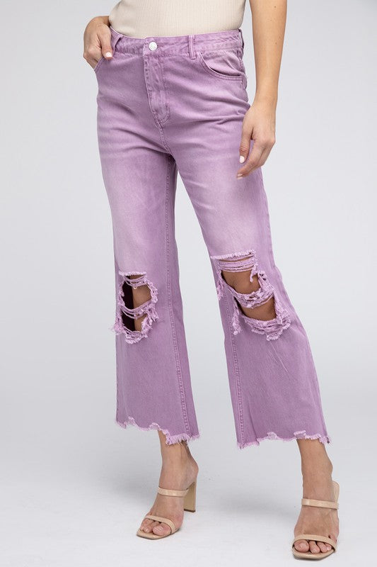 Distressed Vintage Washed Wide Leg Pants-SHIPS DIRECTLY TO YOU!