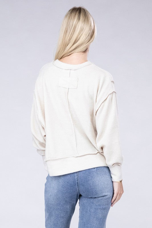 Brushed Melange Hacci Oversized Sweater-SHIPS DIRECTLY TO YOU!