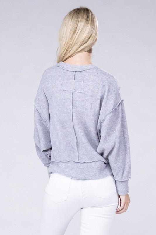 Brushed Melange Hacci Oversized Sweater-SHIPS DIRECTLY TO YOU!