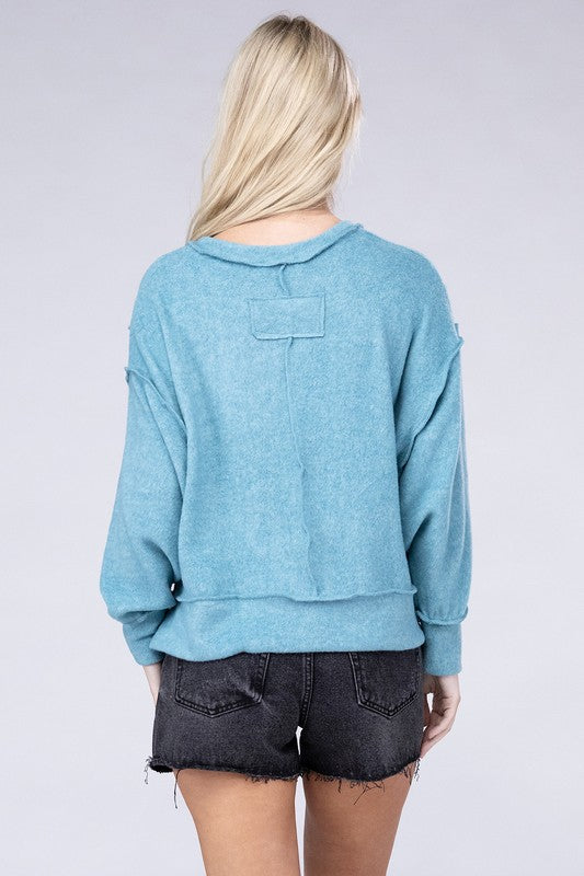 Brushed Melange Hacci Oversized Sweater-SHIPS DIRECTLY TO YOU!