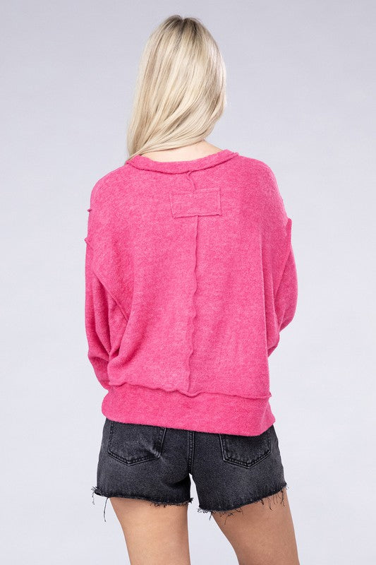 Brushed Melange Hacci Oversized Sweater-SHIPS DIRECTLY TO YOU!