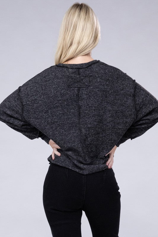 Brushed Melange Hacci Oversized Sweater-SHIPS DIRECTLY TO YOU!