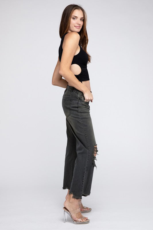 Distressed Vintage Washed Wide Leg Pants-SHIPS DIRECTLY TO YOU!