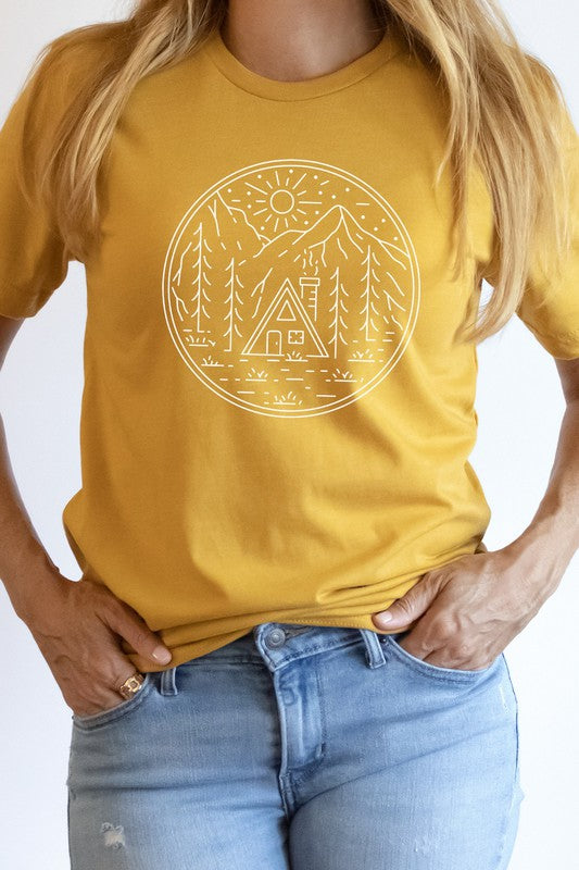 Cabin in Forest Graphic Tee-SHIPS DIRECTLY TO YOU!