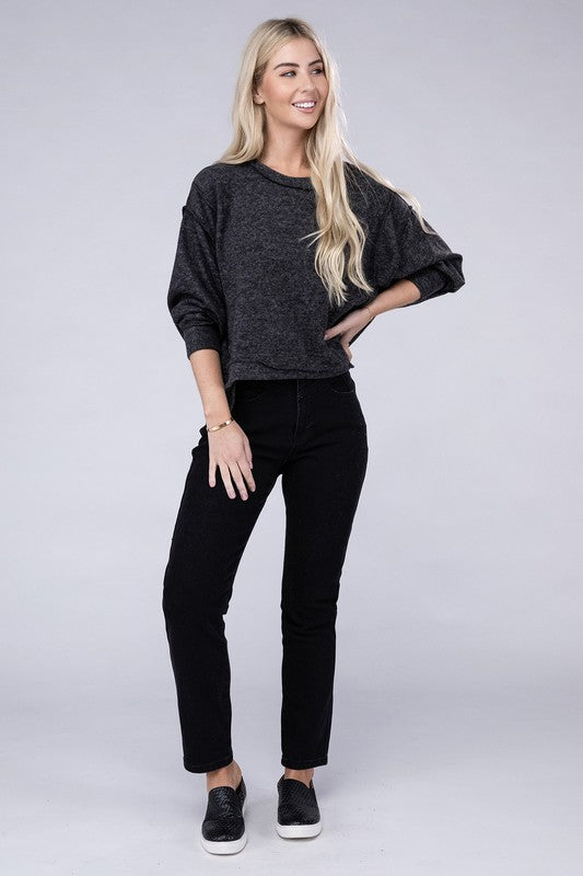 Brushed Melange Hacci Oversized Sweater-SHIPS DIRECTLY TO YOU!