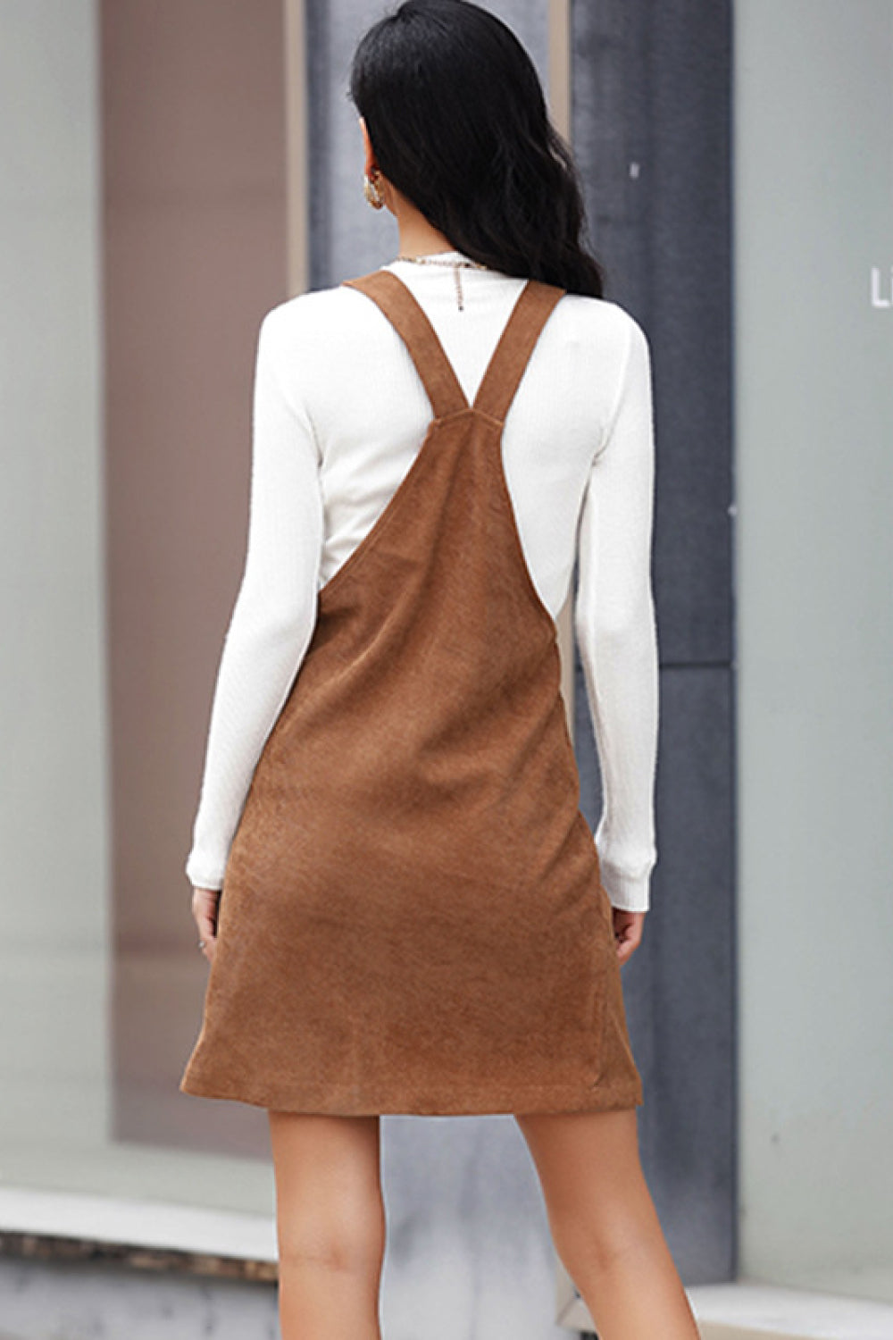 Corduroy Mini Overall Dress-SHIPS DIRECTLY TO YOU!