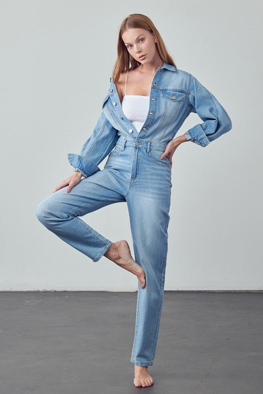 Jessi Denim Jumpsuit-SHIPS DIRECTLY TO YOU!