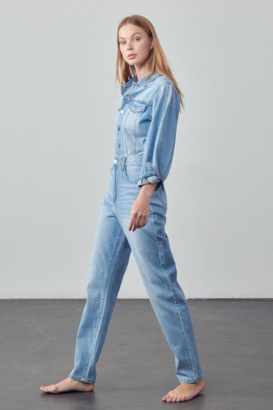 Jessi Denim Jumpsuit-SHIPS DIRECTLY TO YOU!