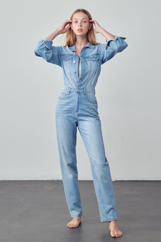 Jessi Denim Jumpsuit-SHIPS DIRECTLY TO YOU!