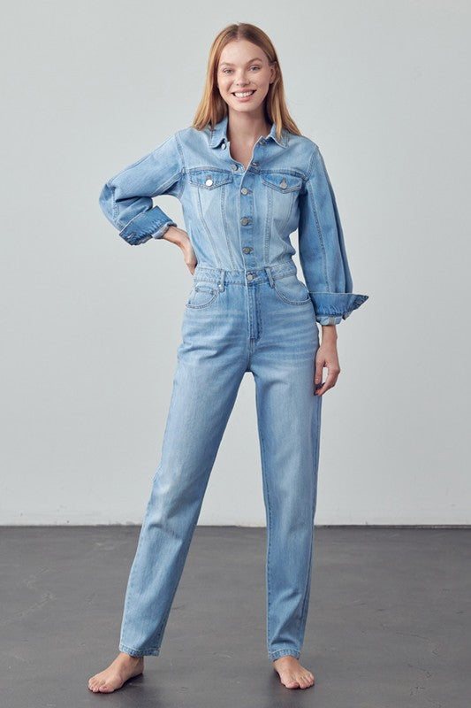 Jessi Denim Jumpsuit-SHIPS DIRECTLY TO YOU!