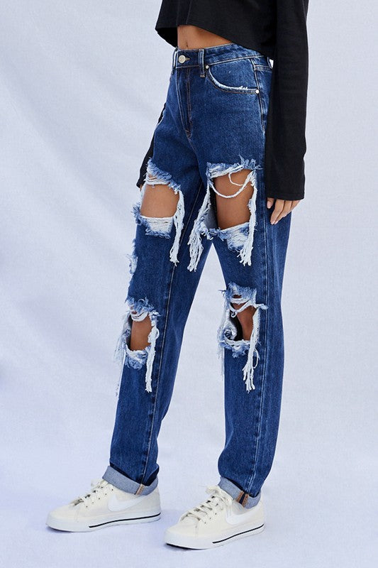 High Waist Ripped Baggy Jeans-SHIPS DIRECTLY TO YOU!