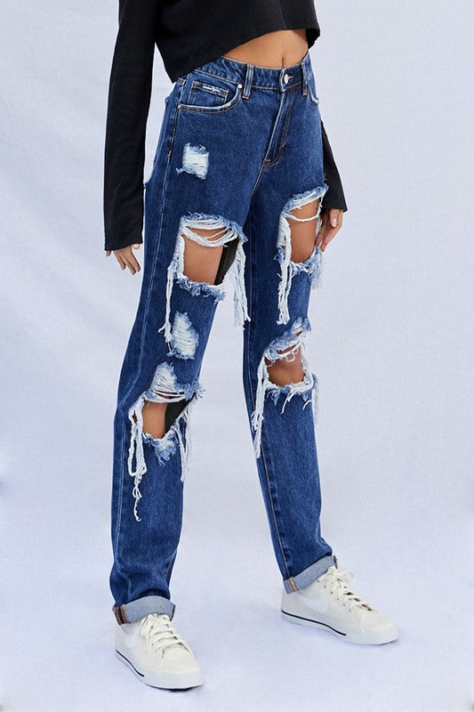 High Waist Ripped Baggy Jeans-SHIPS DIRECTLY TO YOU!