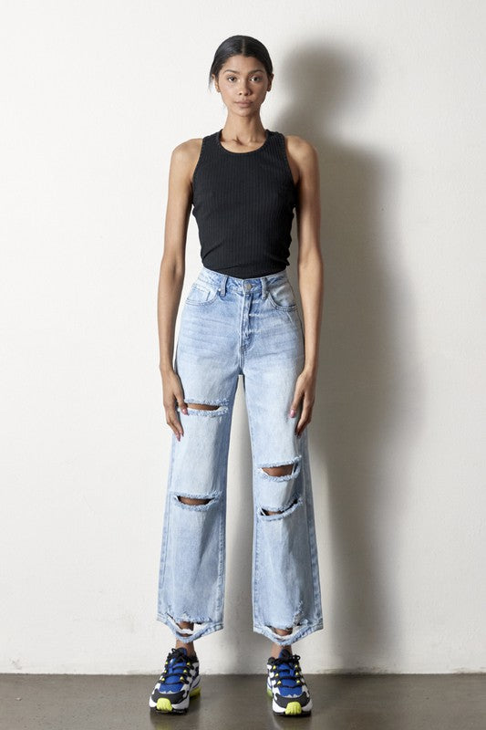 Destroyed Straight Jeans-SHIPS DIRECTLY TO YOU!