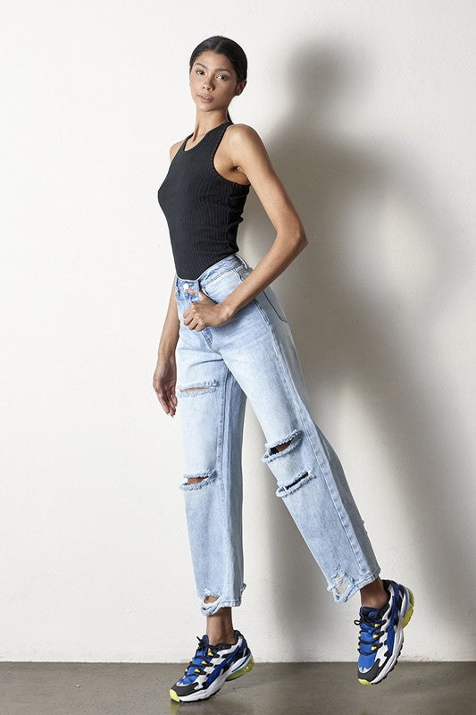 Destroyed Straight Jeans-SHIPS DIRECTLY TO YOU!