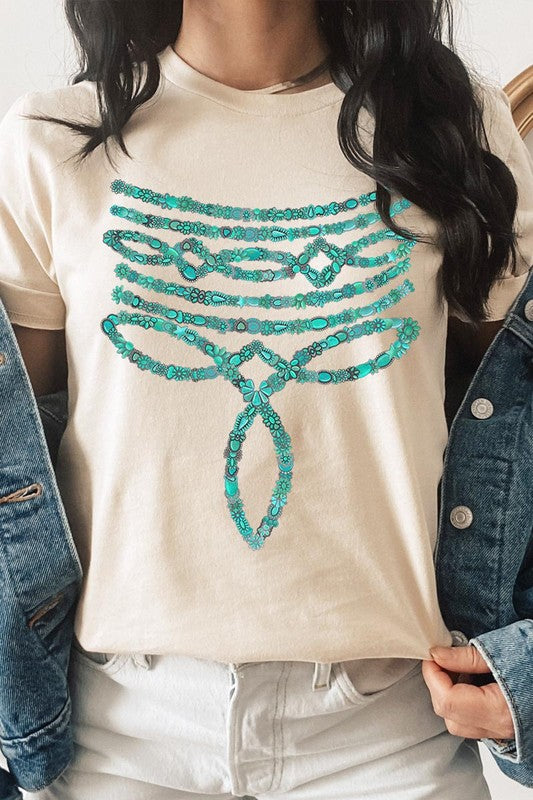 Turquoise Stone Boot Stitch Tee-SHIPS DIRECTLY TO YOU!