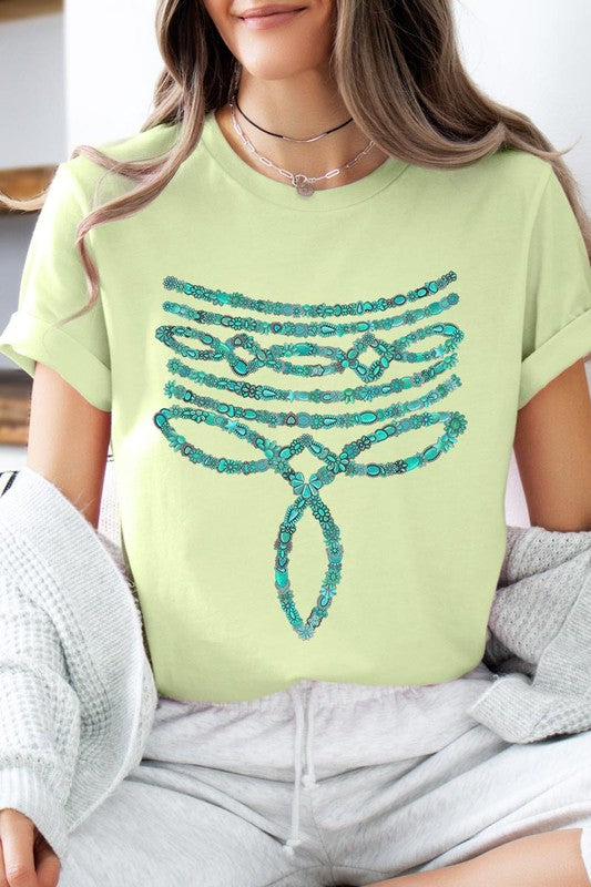 Turquoise Stone Boot Stitch Tee-SHIPS DIRECTLY TO YOU!