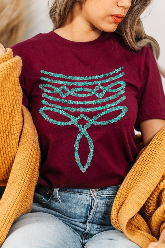 Turquoise Stone Boot Stitch Tee-SHIPS DIRECTLY TO YOU!