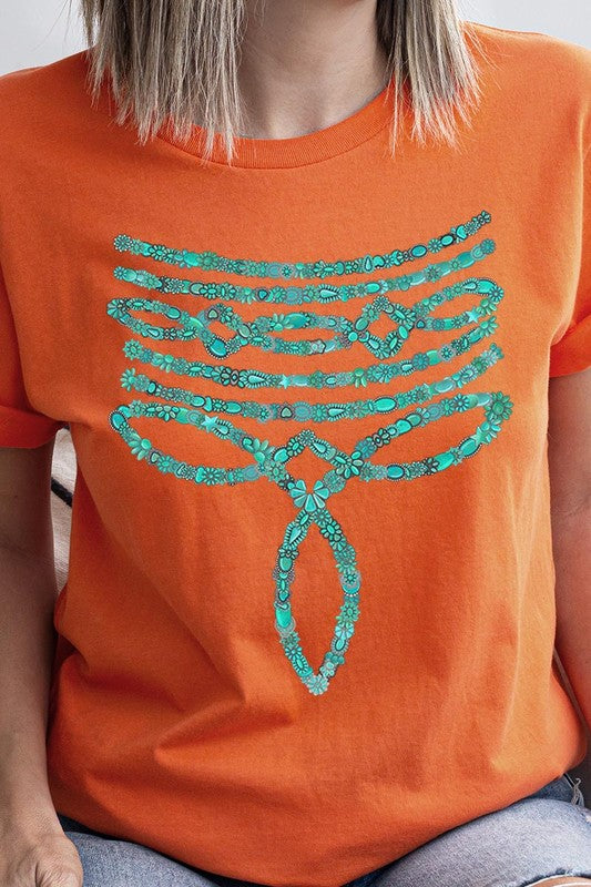 Turquoise Stone Boot Stitch Tee-SHIPS DIRECTLY TO YOU!