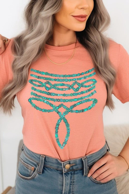 Turquoise Stone Boot Stitch Tee-SHIPS DIRECTLY TO YOU!