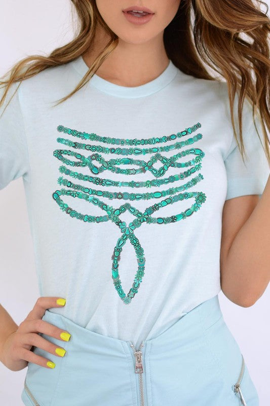 Turquoise Stone Boot Stitch Tee-SHIPS DIRECTLY TO YOU!