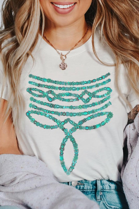 Turquoise Stone Boot Stitch Tee-SHIPS DIRECTLY TO YOU!