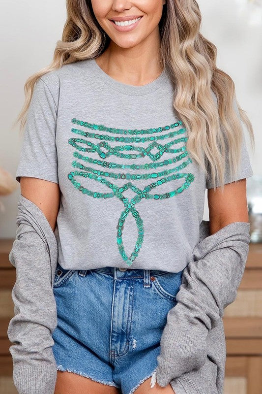 Turquoise Stone Boot Stitch Tee-SHIPS DIRECTLY TO YOU!