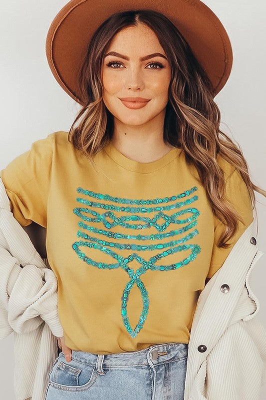 Turquoise Stone Boot Stitch Tee-SHIPS DIRECTLY TO YOU!